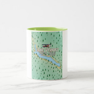 Lake Vyrnwy Wales Kartenposter Zweifarbige Tasse