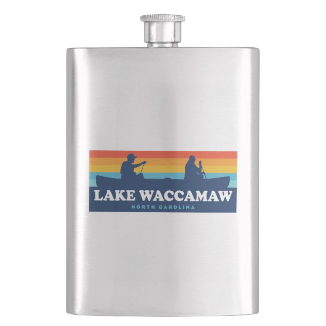 Lake Waccamaw North Carolina Canoe Flachmann (Vorderseite)