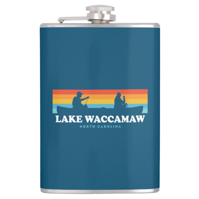 Lake Waccamaw North Carolina Canoe Flachmann (Vorderseite)