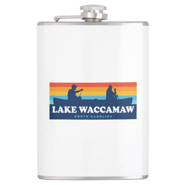 Lake Waccamaw North Carolina Canoe Flachmann (Vorderseite)
