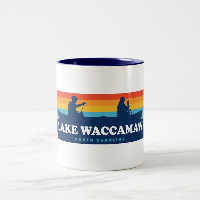 Lake Waccamaw North Carolina Canoe Zweifarbige Tasse (Mittel)