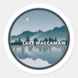 Lake Waccamaw North Carolina Reflektion Runder Aufkleber