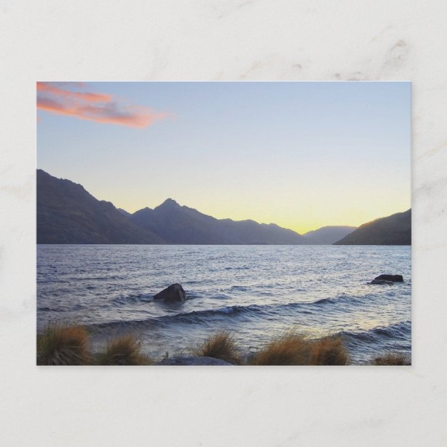 Lake Wakatipu at Sunset, Queenstown, NZ Postkarte (Vorderseite)