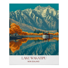 Lake Wakatipu Druck | Neuseeland Wandkunst