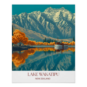 Lake Wakatipu Druck Neuseeland Wandkunst