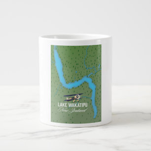 Lake Wakatipu Neuseeland Karte Jumbo-Tasse
