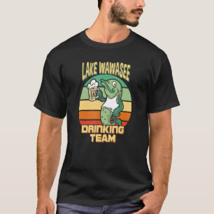 Lake Wawasee Drink Team Funny Fish Beer Fishing T-Shirt