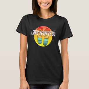 Lake Wawasee Indiana Retro Flipflop Sonnenuntergan T-Shirt