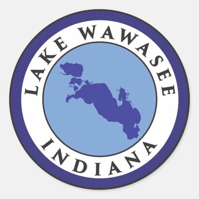 Lake Wawasee, Indiana Runder Aufkleber (Vorderseite)