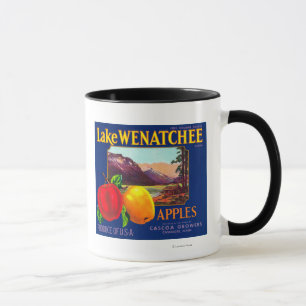 Lake Wenatchee Apple Label (blau) - Cashmere, WA Tasse
