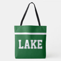 LAKE White Sportiver Textstreifen auf Waldgrün