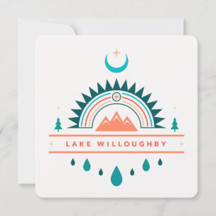 LAKE WILLOUGHBY Boho-Regenbogenmond Einladung