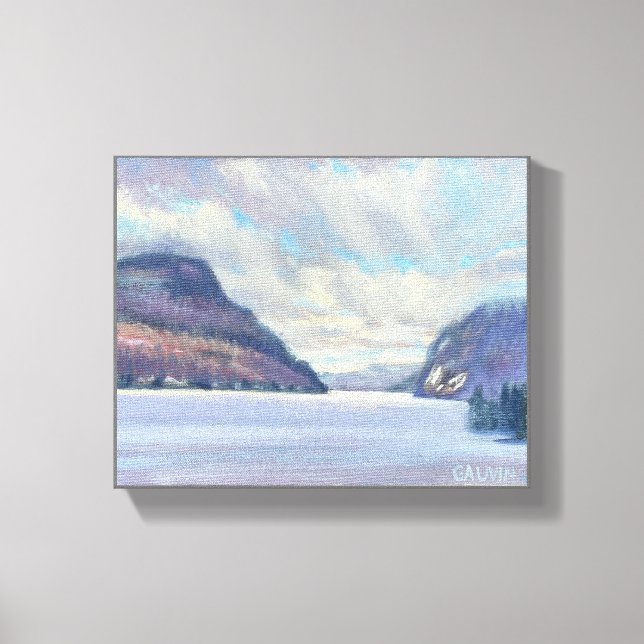Lake willoughby Vermont Oil Painting Leinwanddruck (Vorderseite)
