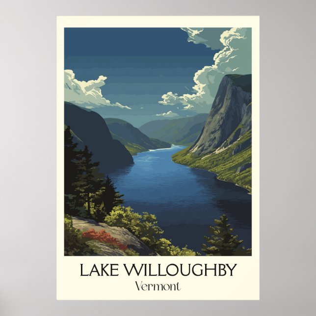 Lake Willoughby VT Malerischer Fjord Poster (Vorne)