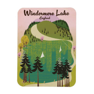 Lake Windermere Travel Poster Magnet