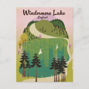 Lake Windermere Travel Poster Postkarte