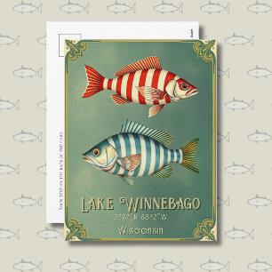 Lake Winnebago Wisconsin USA Fisch Postkarte