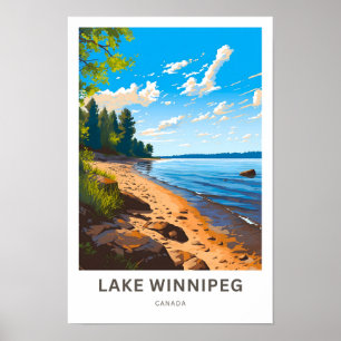 Lake Winnipeg Canada Travel Print Poster