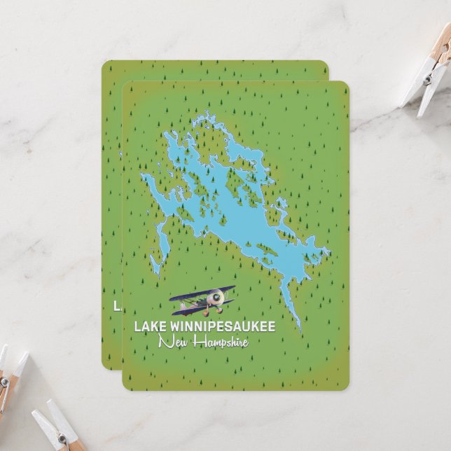 Lake Winnipesaukee New Hampshire (Vorderseite/Rückseite Beispiel)