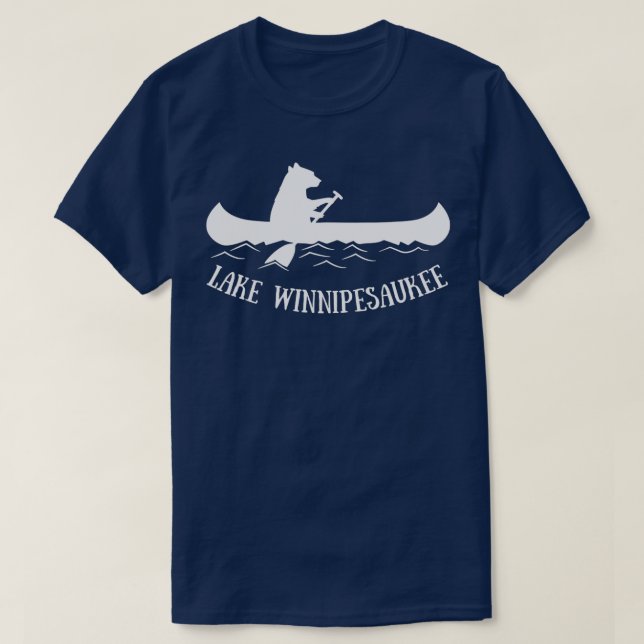 Lake Winnipesaukee New Hampshire Bear Canoe Gift  T-Shirt (Design vorne)