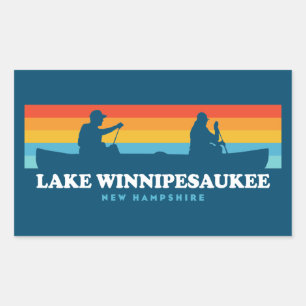 Lake Winnipesaukee New Hampshire Canoe Rechteckiger Aufkleber