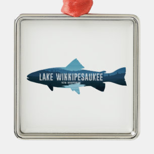 Lake Winnipesaukee New Hampshire Fisch Ornament Aus Metall