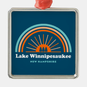Lake Winnipesaukee New Hampshire Rainbow Ornament Aus Metall