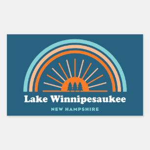 Lake Winnipesaukee New Hampshire Rainbow Rechteckiger Aufkleber