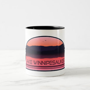 Lake Winnipesaukee New Hampshire Red Sunrise Zweifarbige Tasse
