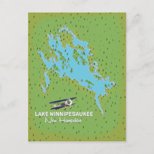 Lake Winnipesaukee New Hampshire Reiseplakat Postkarte