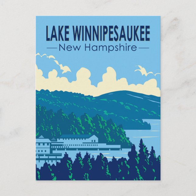 Lake Winnipesaukee New Hampshire Stadtrundgang: Postkarte (Vorderseite)