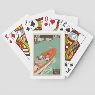 Lake Winnipesaukee NH Eisenbahn Vintage Reise Spielkarten