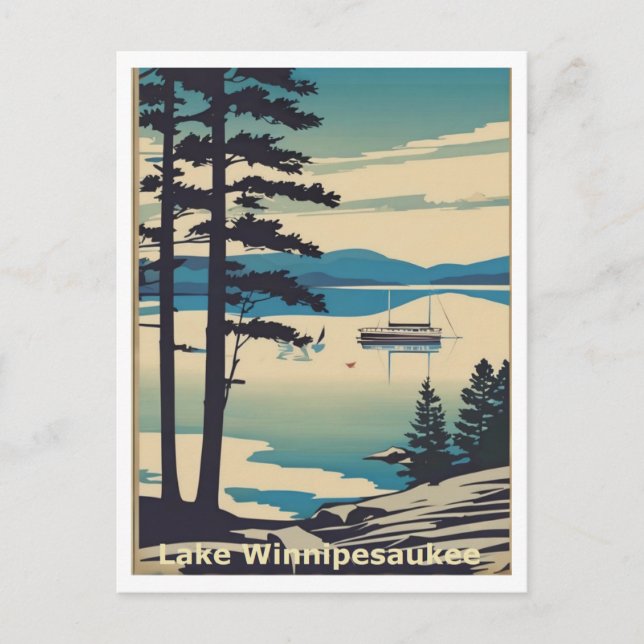 Lake Winnipesaukee NH Quiet Lake Scene Grafische K Postkarte (Vorderseite)