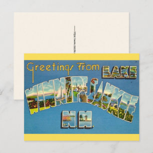 Lake Winnipesaukee NH Retro-Postkarte Postkarte