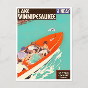 Lake Winnipesaukee Vintage-Reisepostkarte Postkarte