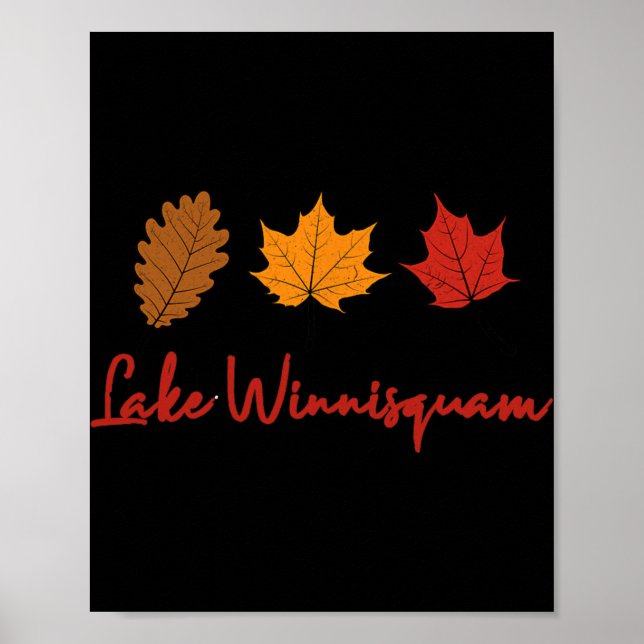 Lake Winnisquam Herbstlaub Herbstblatt Ing Eiche M Poster (Vorne)