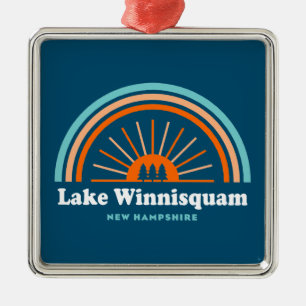 Lake Winnisquam New Hampshire Rainbow Ornament Aus Metall