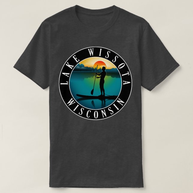 Lake Wissota Wisconsin Paddleboarding T-Shirt (Design vorne)
