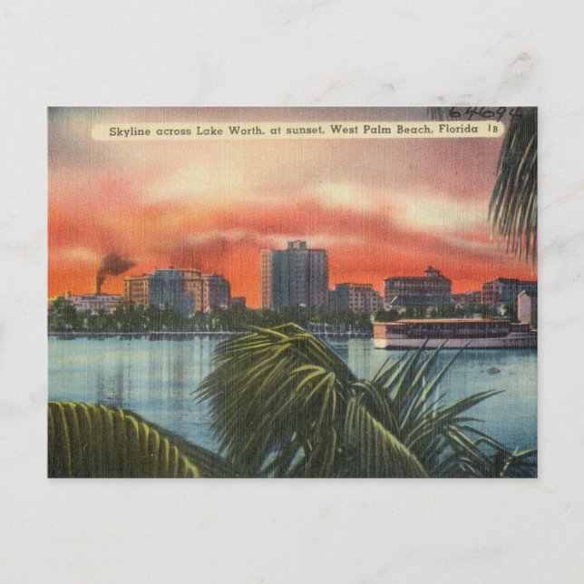 Lake Worth at the Sunset, West Palm Beach, Florida Postkarte (Vorderseite)