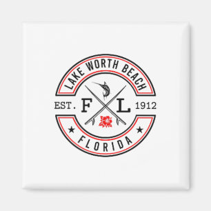 Lake Worth Beach Florida Fl Retro Surfer Strand Fr Magnet