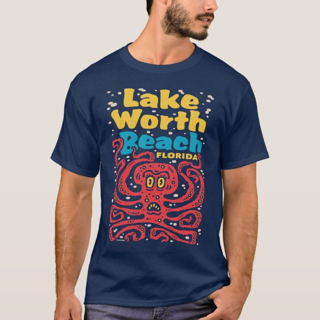 Lake Worth Beach Florida Octopus T-Shirt (Vorderseite)