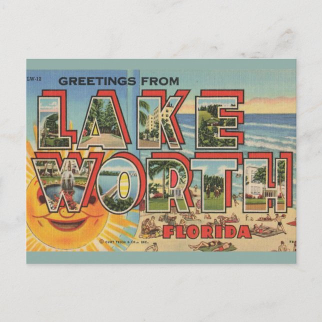 Lake Worth Florida Greetings Postkarte (Vorderseite)