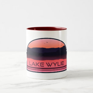 Lake Wylie North Carolina Red Sunrise Zweifarbige Tasse