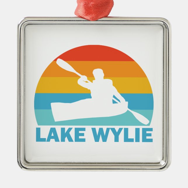 Lake Wylie North Carolina South Carolina Kayak Ornament Aus Metall (Vorne)