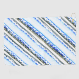 Lakeau auf breiten Streifen in blau bis grau Golfhandtuch