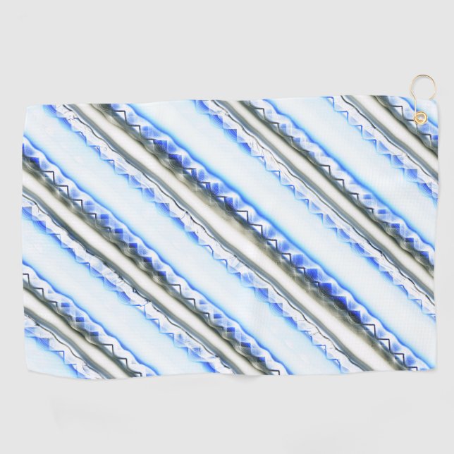Lakeau auf breiten Streifen in blau bis grau Golfhandtuch (Horizontal)