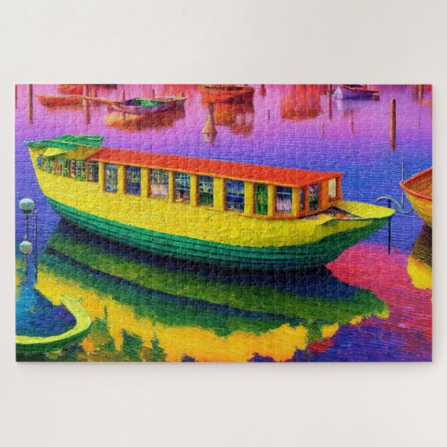 Lakehouse Boat Puzzle (Horizontal)