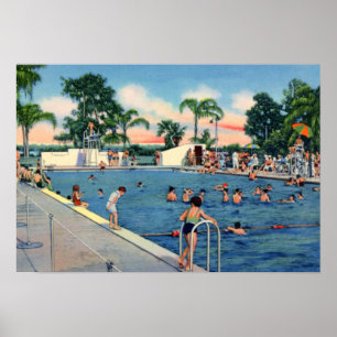 Lakeland Florida Municipal Schwimmbad Poster