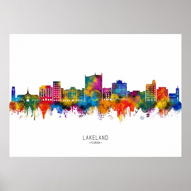 Lakeland Florida Skyline Poster (Vorne)