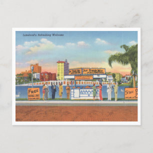 Lakeland Florida Vintage Willkommensstation Postkarte